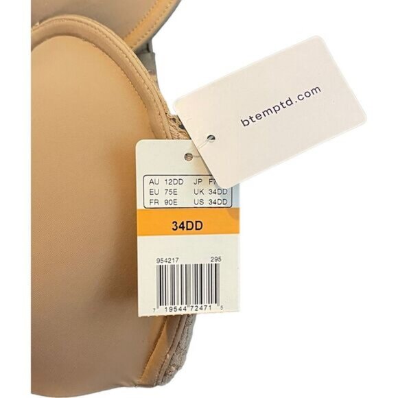 B.TemptD By Wacoal Womens Convertible Strapless Bra 34DD Beige - Picture 4 of 8